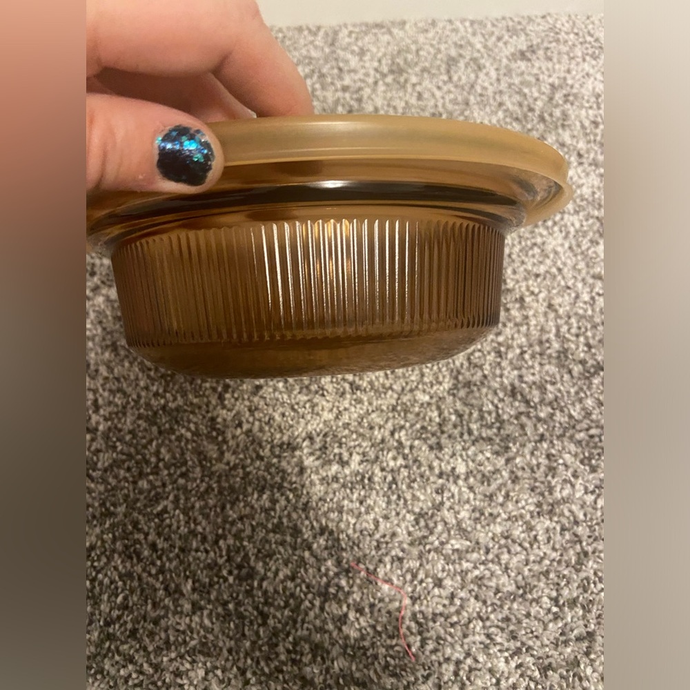 VINTAGE VISION Corning 24 oz 750 ml Dish with lid EUC